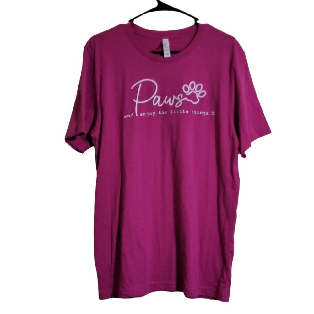 Womens Large Paws and Enjoy The Little Things Dog T-shirt Short Sleeve